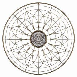 Boho Gold Metal Wire Round Mandala Wall Decor (Pack of 1)