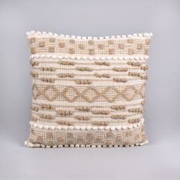 Woven Cotton & Jute Throw Pillow (Pack of 1)