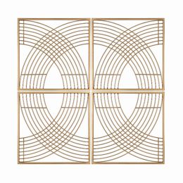 Modern Abstract Curved Metal Lines Wall Decor Set (Pack of 4)