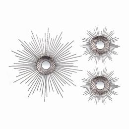 Modern Set of 3 Silver Starburst Wall Decor