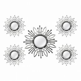 5 Piece Silver Burst Wall Mirror (Pack of 5)