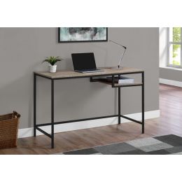 30" Dark Taupe MDF and Black Metal Computer Desk (Pack of 1)