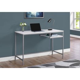 30" White MDF and White Metal Computer Desk (Pack of 1)