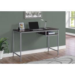 Sleek Chrome and Walnut Finish Computer Desk (Pack of 1)