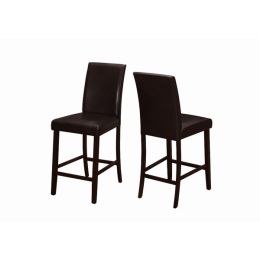 45" x 35.5" x 80" Brown Leather Look Counter height 2Pieces Dining Chair (Pack of 1)