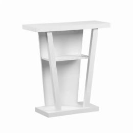 11.5" x 31.5" x 33.75" White Finish Hollow Core Accent Table (Pack of 1)