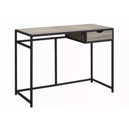 20" x 42.25" x 30" Dark Taupe Black Mdf Metal  Computer Desk (Pack of 1)