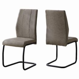 40.5" x 34.5" x 77.5" Taupe Black Foam Metal Polyester Dining Chairs 2Pieces (Pack of 1)