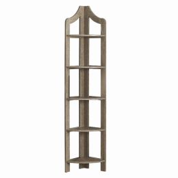 Dark Taupe Corner Accent Shelf  Bookcase (Pack of 1)