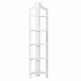 12.25" x 17.5" x 71" White Particle Boardecorner Accent Shelf  Bookcase (Pack of 1)