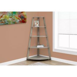 24.25" x 34.25" x 60" Dark Taupe  Black  Particle Board  Bookcase Corner Accent Shelf (Pack of 1)