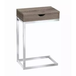 10.25" x 15.75" x 24.5" Dark Taupe Finish Metal Accent Table (Pack of 1)