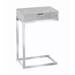 10.25" x 15.75" x 24.5" Grey Finish and Laminated Metal Accent Table (Pack of 1)