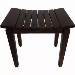 Contemporary Flared Teak Shower Stool or Bench in Brown Finish (Pack of 1)